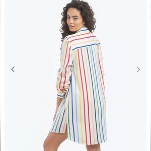 SummerSalt The Short Effortless Shirtdress Cover-Up - Rainbow Stripe